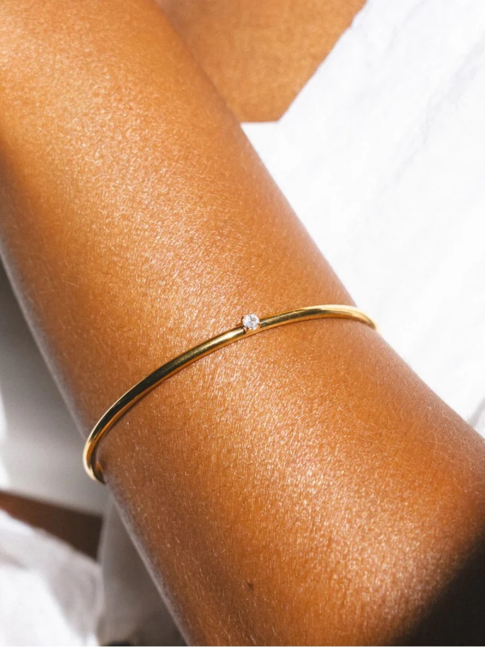ATOLEA THIN SOLAR CUFF 18kGOLD PLATED NEW IN POUCH